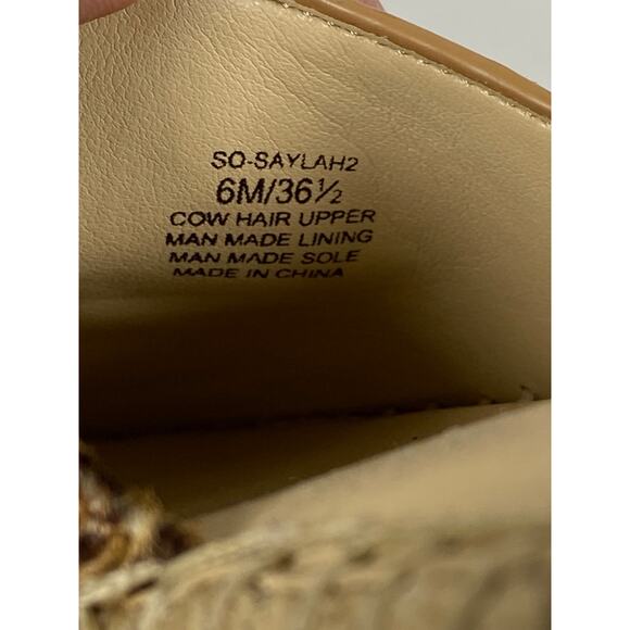 Sole Society Cheeta Print Espadrille Sandals Cow Hair Size 6M - Picture 7 of 7